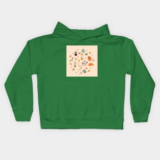 Set of different autumn elements Kids Hoodie